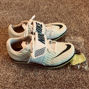 Youth 4- Nike High Jump Elite Spikes White Bright Spruce Track NWOB